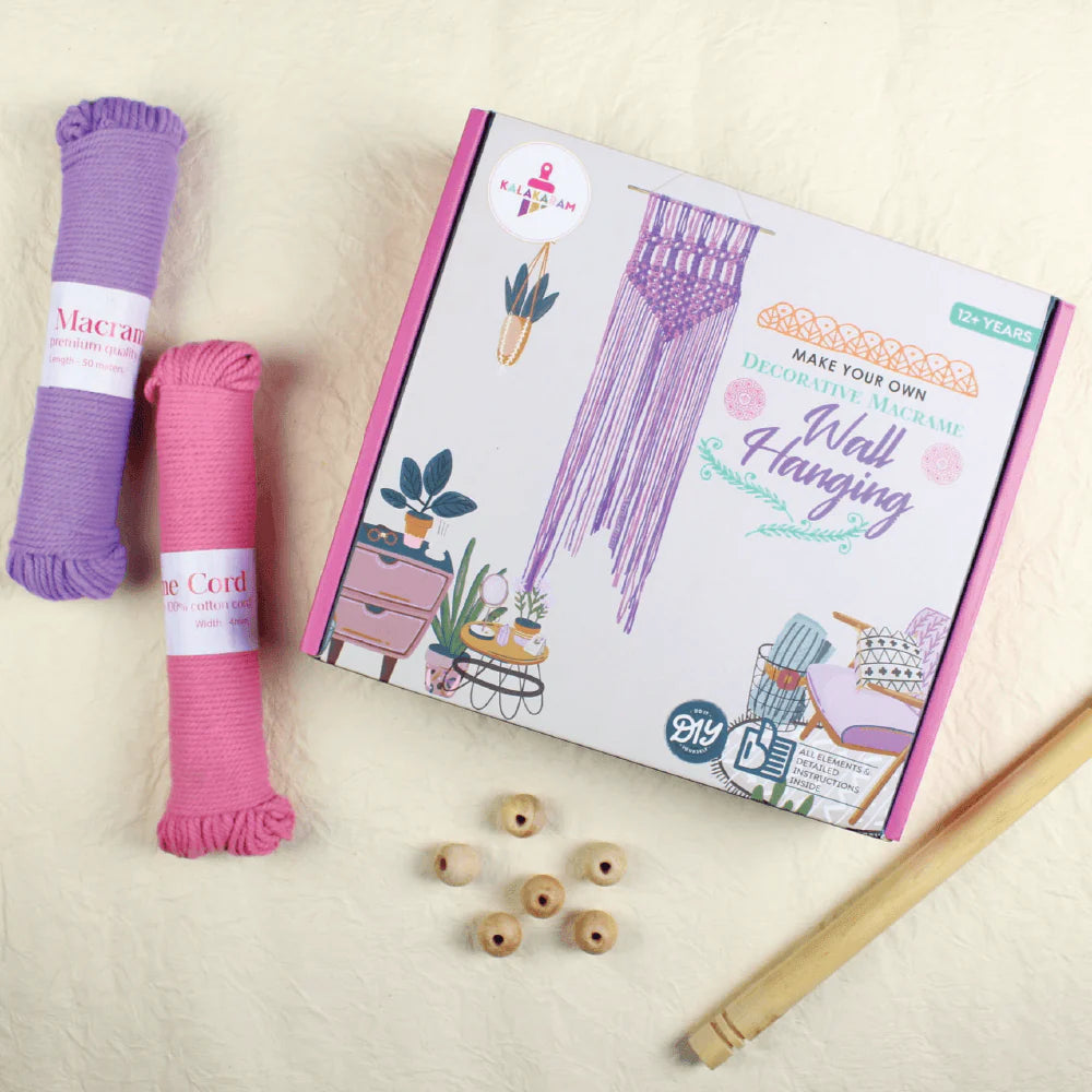 Pink Purple Macrame Wall Hanging Activity Kit