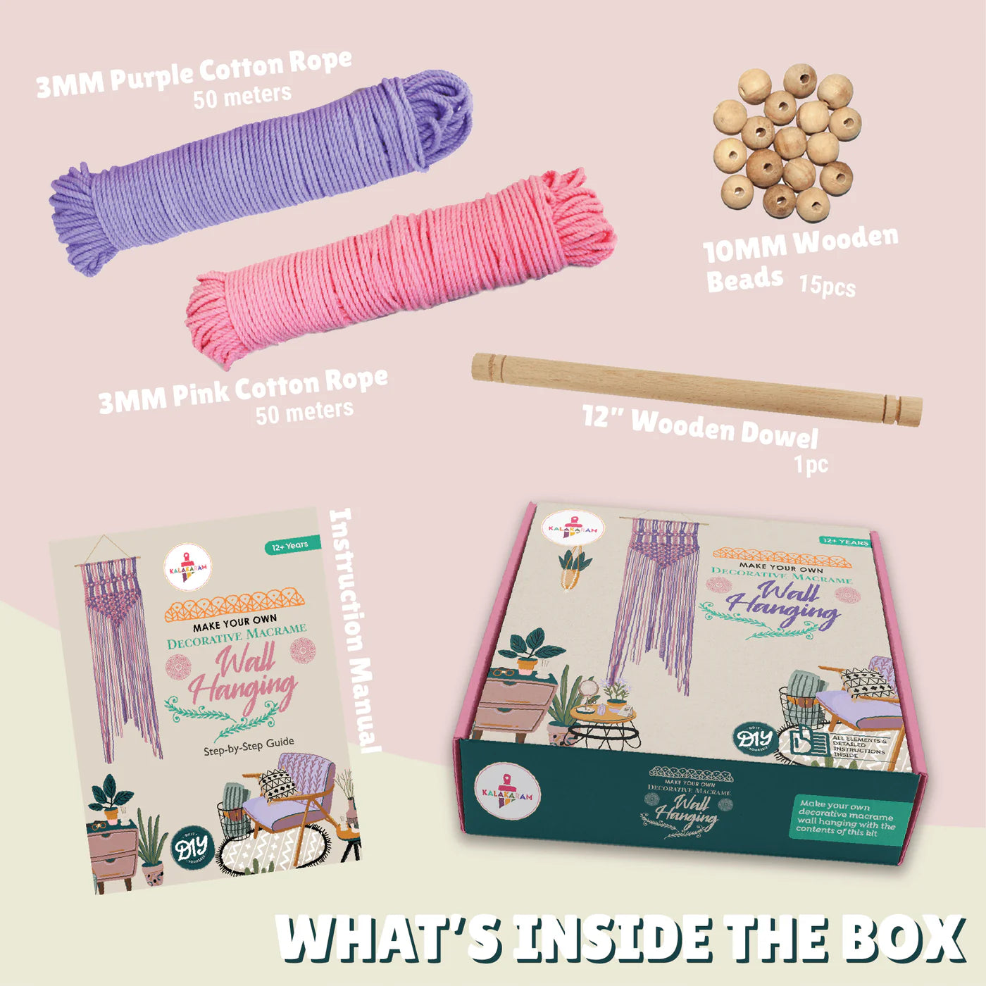 Pink Purple Macrame Wall Hanging Activity Kit