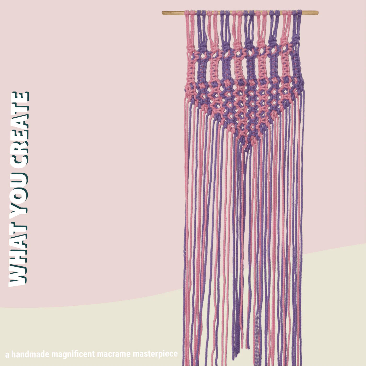 Pink Purple Macrame Wall Hanging Activity Kit